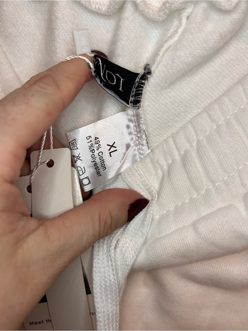 NWT Women’s Lomon White Drawstring Lounge Pants Size XL - Picture 4 of 5